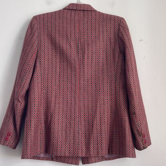 Vintage Audrey Laurent wool blend herringbone double breasted blazer sz 38 - Picture 7 of 7